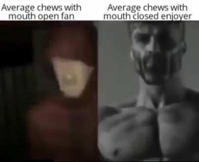 Subhuman open mouth chewers