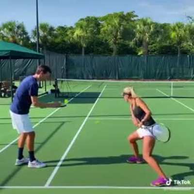 "Training" but every shot misses the court entirely