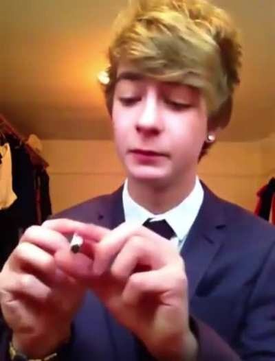 His first ever cigarette
