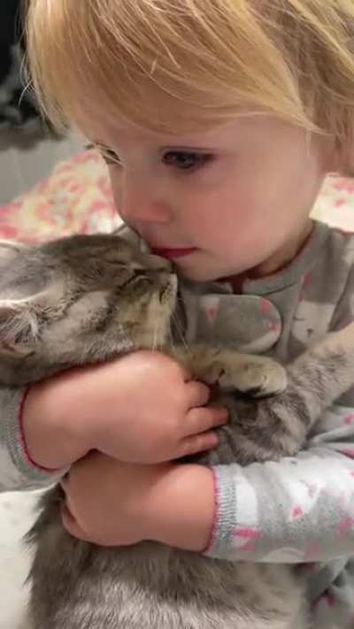 Not sure why my original post got removed. (Volume up) Luna and her tiny human. Found in a tree and after no one came forward&hellip;she became ours. I should say my daughters. Promise my daughter is being gentle. I&rsquo;d never let her hold her long or if I wasn&rsquo;t n