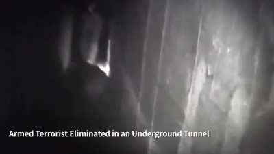 Footage of the elimination of Hamas sniper, from an ambush, in underground tunnel in Jabaliys, Gaza.
