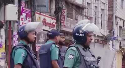 Bangladeshi Police shooting and killing protesters. August 5, 2024