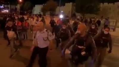 Palestinians of Jerusalem march after the murder of Eyad Halaq by Israeli forces