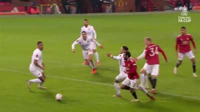 Van de Beek flick for Juan Mata