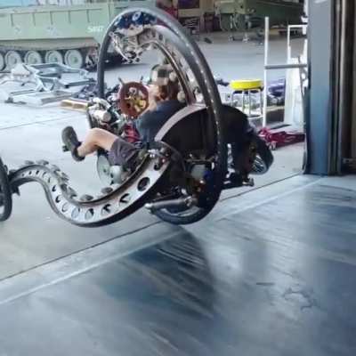 Just your average steampunk, gyroscopic motorcycle