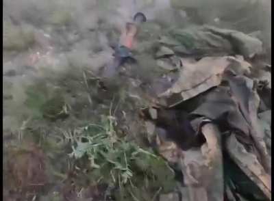 Ukrainian soldiers defending the hills near the Siverskyi Donets, Bilohorivka region.