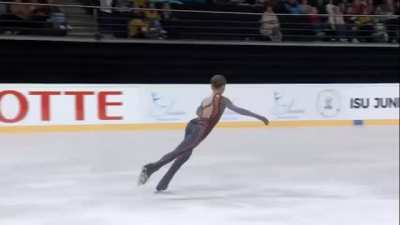 Alexandra Trusova does the quadruple Lutz--the first female to ever do so.