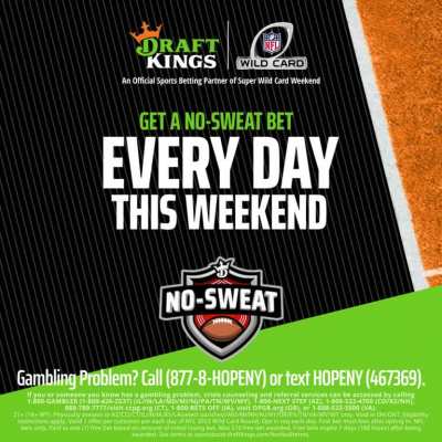 We are feeling wild this weekend. So wild that if you lose your Wild Card bet we&rsquo;ll give you a bonus $10 bet for free. Download DraftKings Sportsbook today and get wild! (alright, we&rsquo;ll stop)