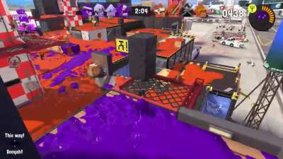 I was minding my own business painting the area, but all of a sudden the person rode reefsliders of the stage.