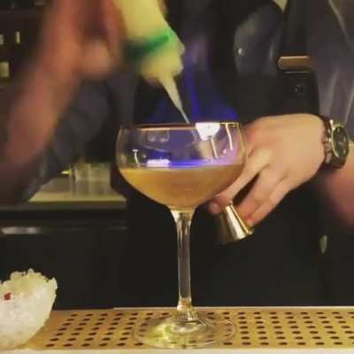Just a bartender showing off&hellip; with fire.