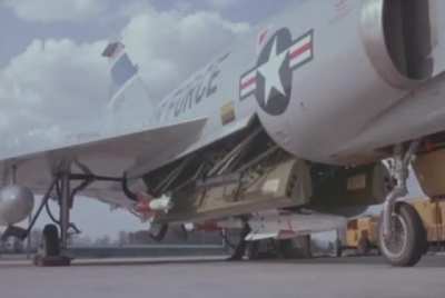 Internal weapons bay on the Convair F-102 Delta Dagger