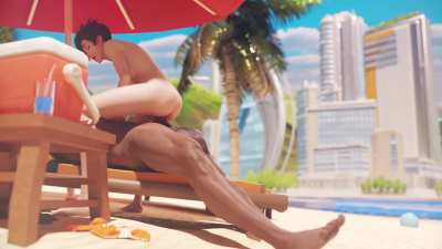 Tracer at the beach.