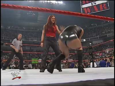 Lita vs Trish Stratus Street Fight Upscaled