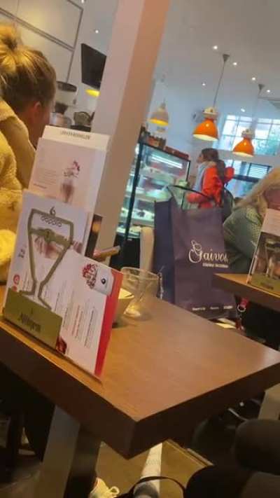 Lady in a Dutch cafe gets informed they have a no laptop policy - proceeds to accuse the owner of racism because she doesn't speak Dutch and threatens to call the cops