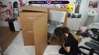 Teasing her fat butt.