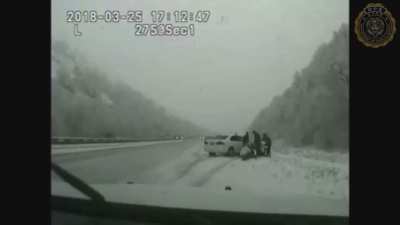Trooper struck by car