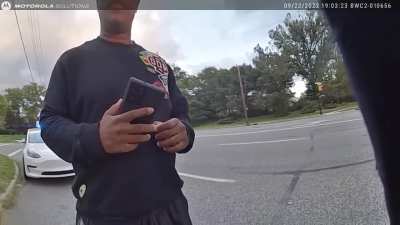 A Cleveland Heights PD cop almost caused a serious three car accident while making a traffic stop for a minor violation. A driver that had almost crashed due to the cop's reckless driving stopped to get the officer's info in order to file a complaint. The