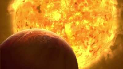 "Here Comes the Sun", but it's the destruction of planet Earth 5 billion years from now.