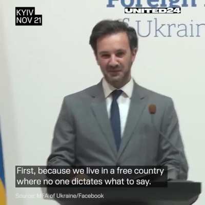 "I have a phone too, but no one calls me during briefings, because we live in a free country where no one dictates what to say," Heorhii Tykhyi, the spokesperson for Ukraine's Ministry of Foreign Affairs