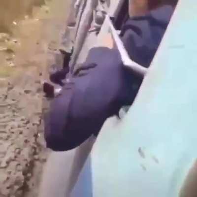Idiot almost got ran over by a train