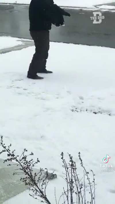 To teach your son how to make snow angels.