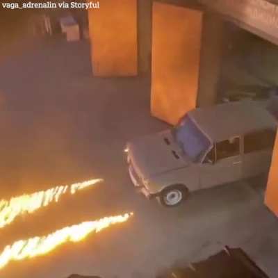 A Russian car enthusiast based in Krasnodar modified a Soviet-era sedan to shoot fire, an invention he claims was &ldquo;the world&rsquo;s first flamethrower car&rdquo;.