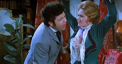 Sue Longhurst forced to strip - "What the Swedish Butler Saw" (1975)