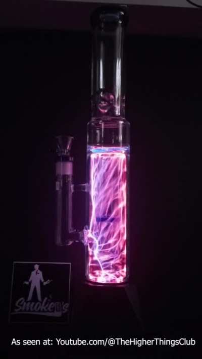I have seen a plasma ball before, like the one in the attic on 'The Goonies,' but this is the first plasma bong that I have ever seen.