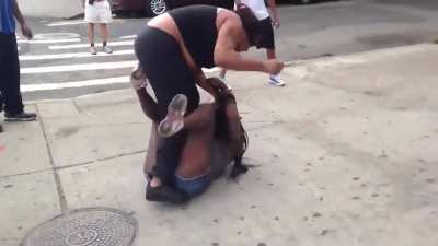 Girl gets her ass whooped after talking smack to a worker