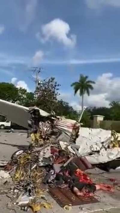 Immediate aftermath of a plane crash