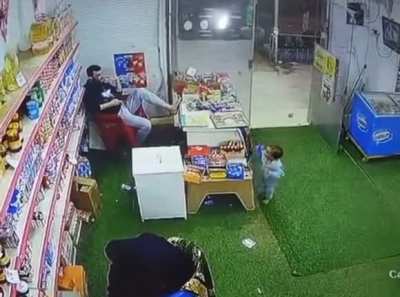 Baby bro breaking the law.