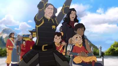Meelo riding with Korra in the wheelchair was honestly so sweet 🥺