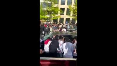 U.S. protests: man points bow and arrow at crowd of protesters in Salt Lake City and gets pounded *GRAPHIC VIDEO*