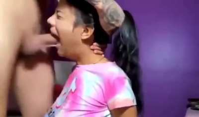 Gagging deepthroat