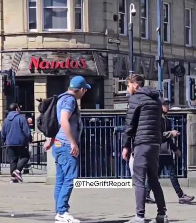 British Uncle didn't spot a telepathic incoming punch (kinda sad)