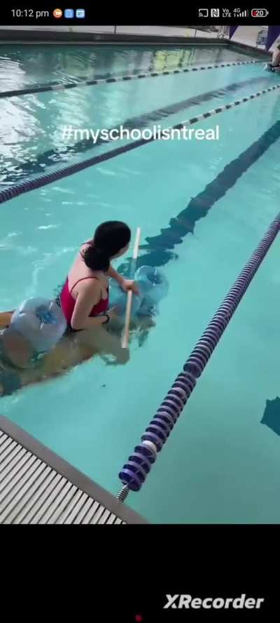 Rachel at the pool.