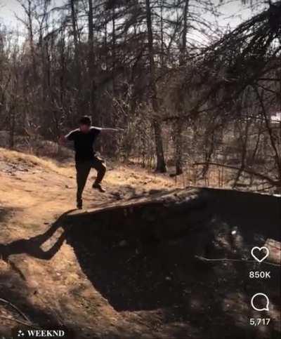 HMFT after I parkour off a bike jump