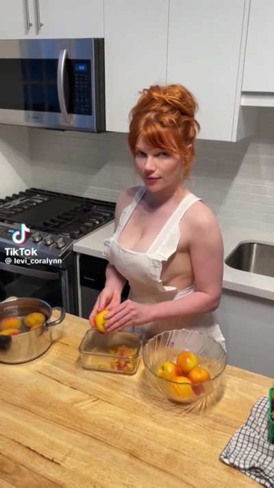 Redhead with Huge Breasts