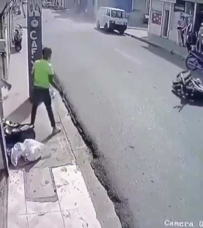 Looks like it was reverse because he slides so smooth.
