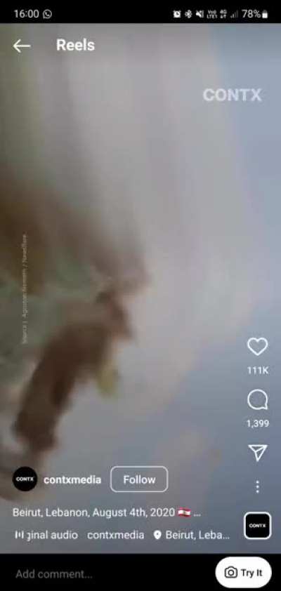 Beirut explosion August 4th 2020.
