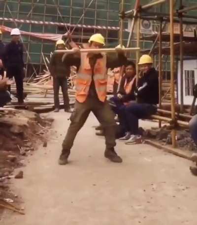 Construction worker got moves.