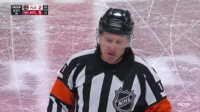 Slafkovsky gets awarded a goal for having his stick slashed and broken on an empty net breakaway