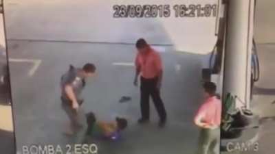 Vagabundo foi roubar o posto e n&atilde;o viu o PM atr&aacute;s