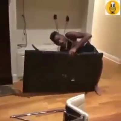 Warriors Fan Breaks TV