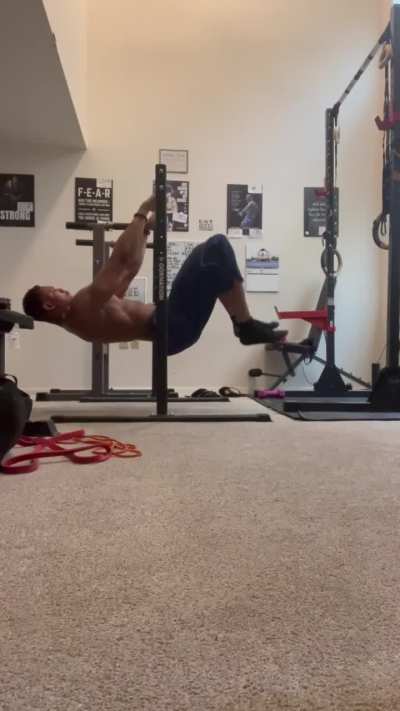Half-lay front lever hold @ 92kg/193cm
