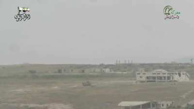 FSA BGM-71 TOW team hit on a ground of SAA soldiers clumped in the open - al-Masana Front - 4/28/2017