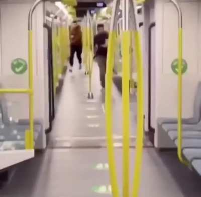 Racing in a train.