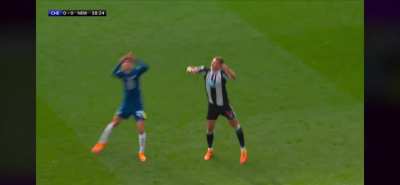 Havertz elbow on Burn (Che vs New). Yellow card upheld after VAR review.