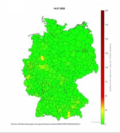 [OC]Development of Covid-Cases in Germany