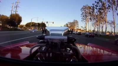 Guy takes 1300 horsepower car on public streets knowing the throttle (gas) sticks, then rides the brakes the entire time to compensate until they fail and he crashes